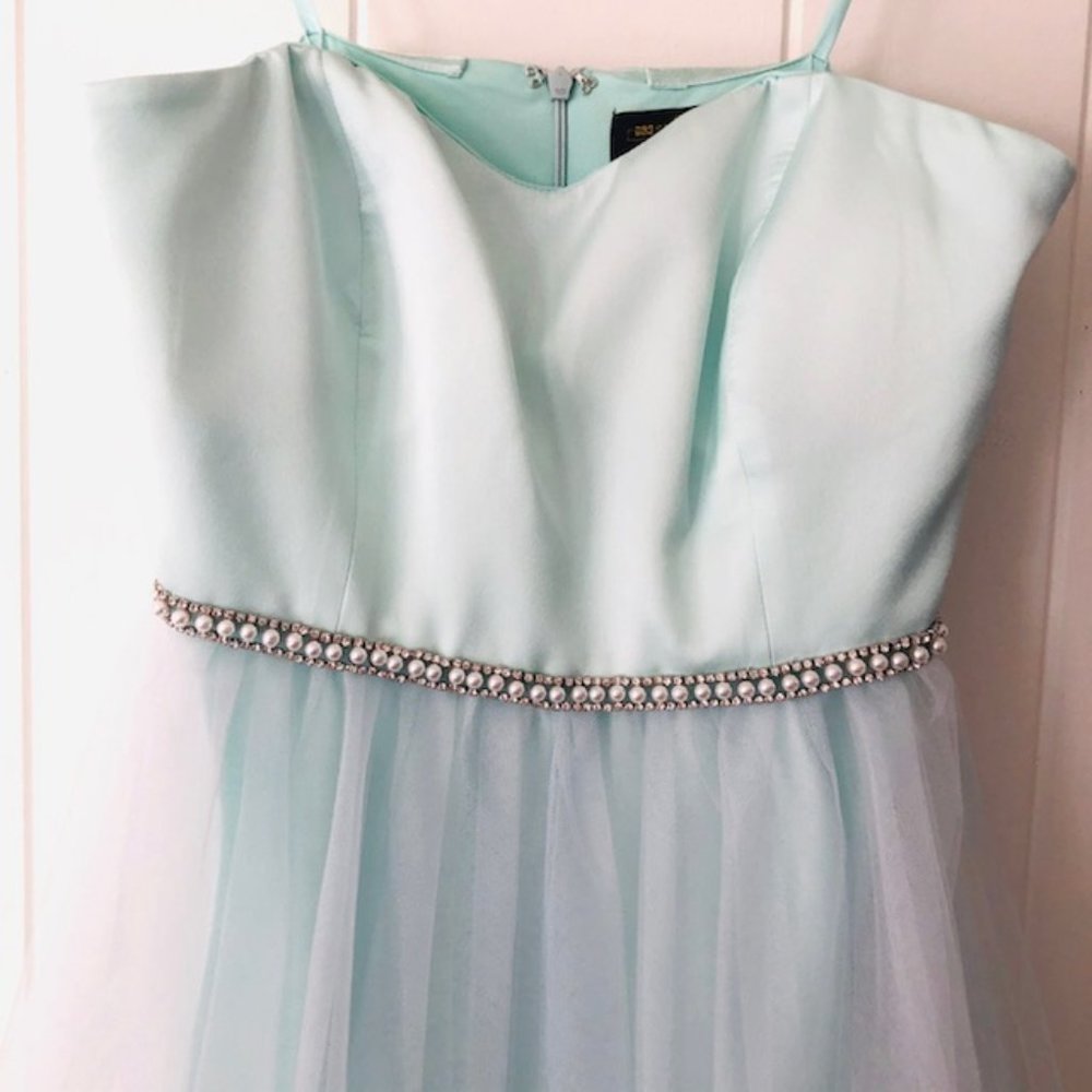 Betsey Johnson Strapless Glitter Tulle Gown - Picture 7 of 13